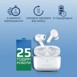 Bluetooth-гарнітура Promate ProPods White UA