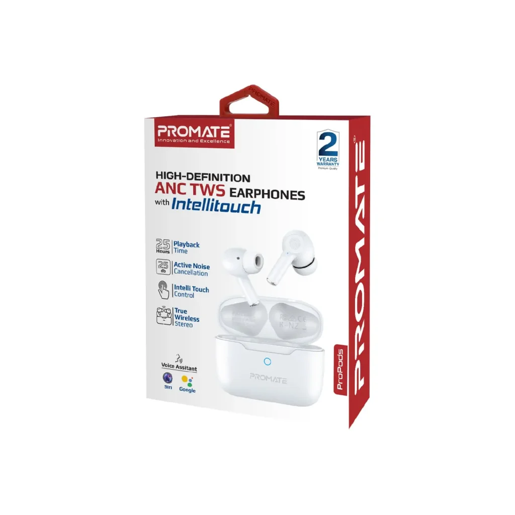 Bluetooth-гарнітура Promate ProPods White UA