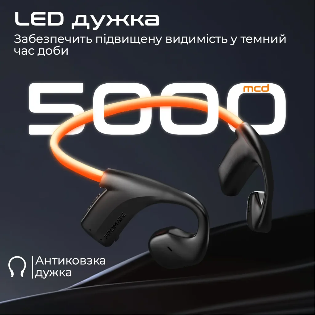 Bluetooth-гарнітура Promate RippleGlow Black UA