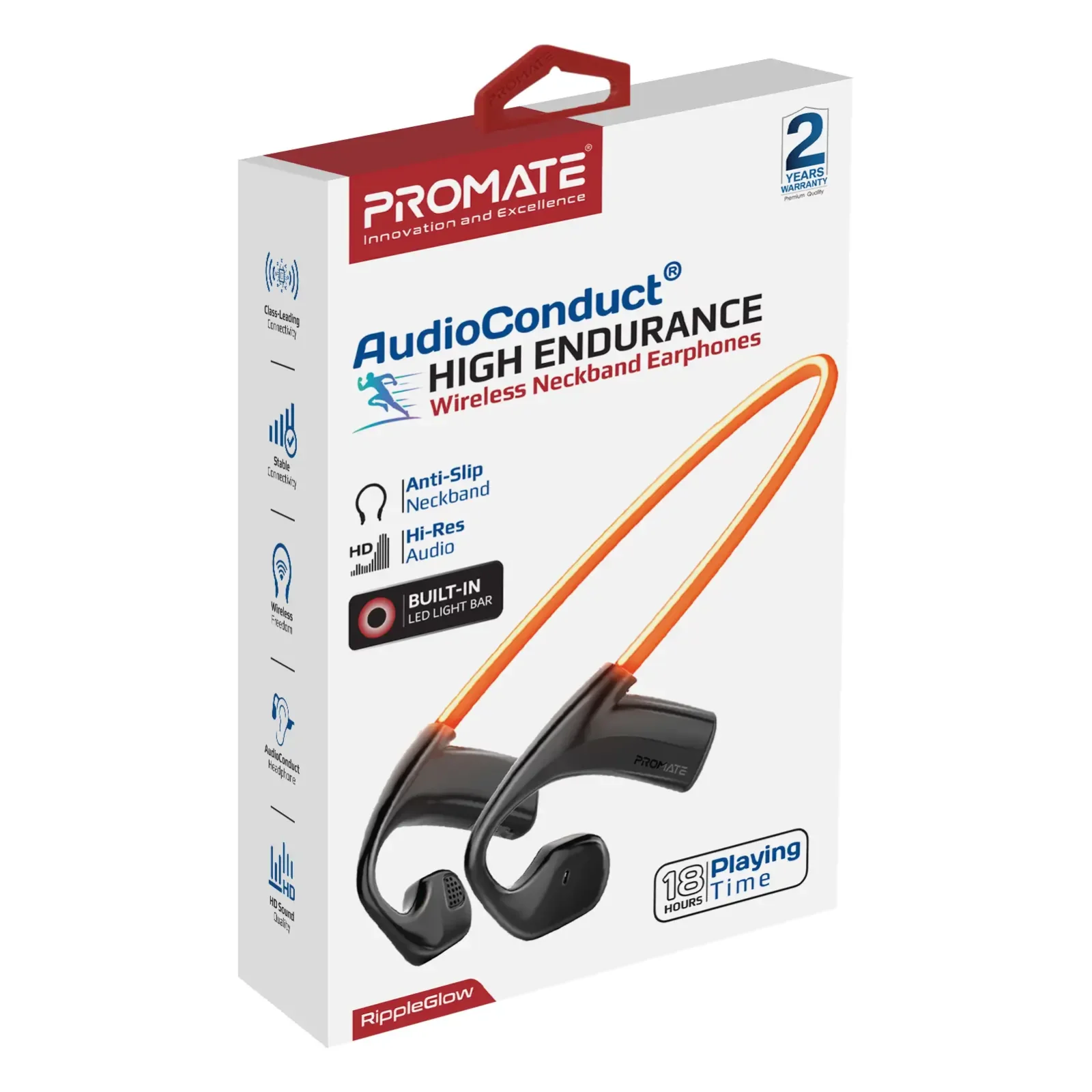 Bluetooth-гарнитура Promate RippleGlow Black UA