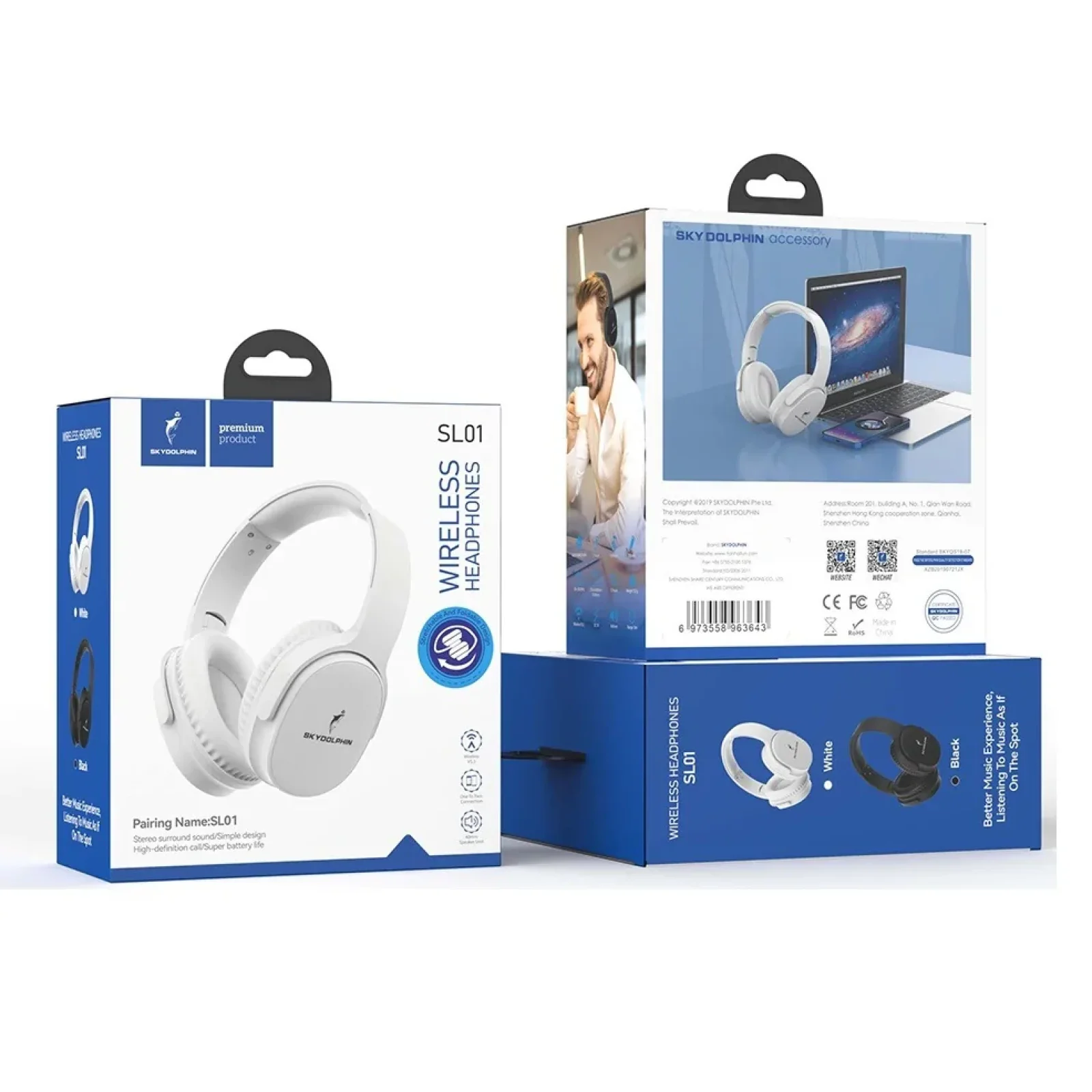 Bluetooth-гарнітура SkyDolphin SL01 White (SDBTE-000185) UA