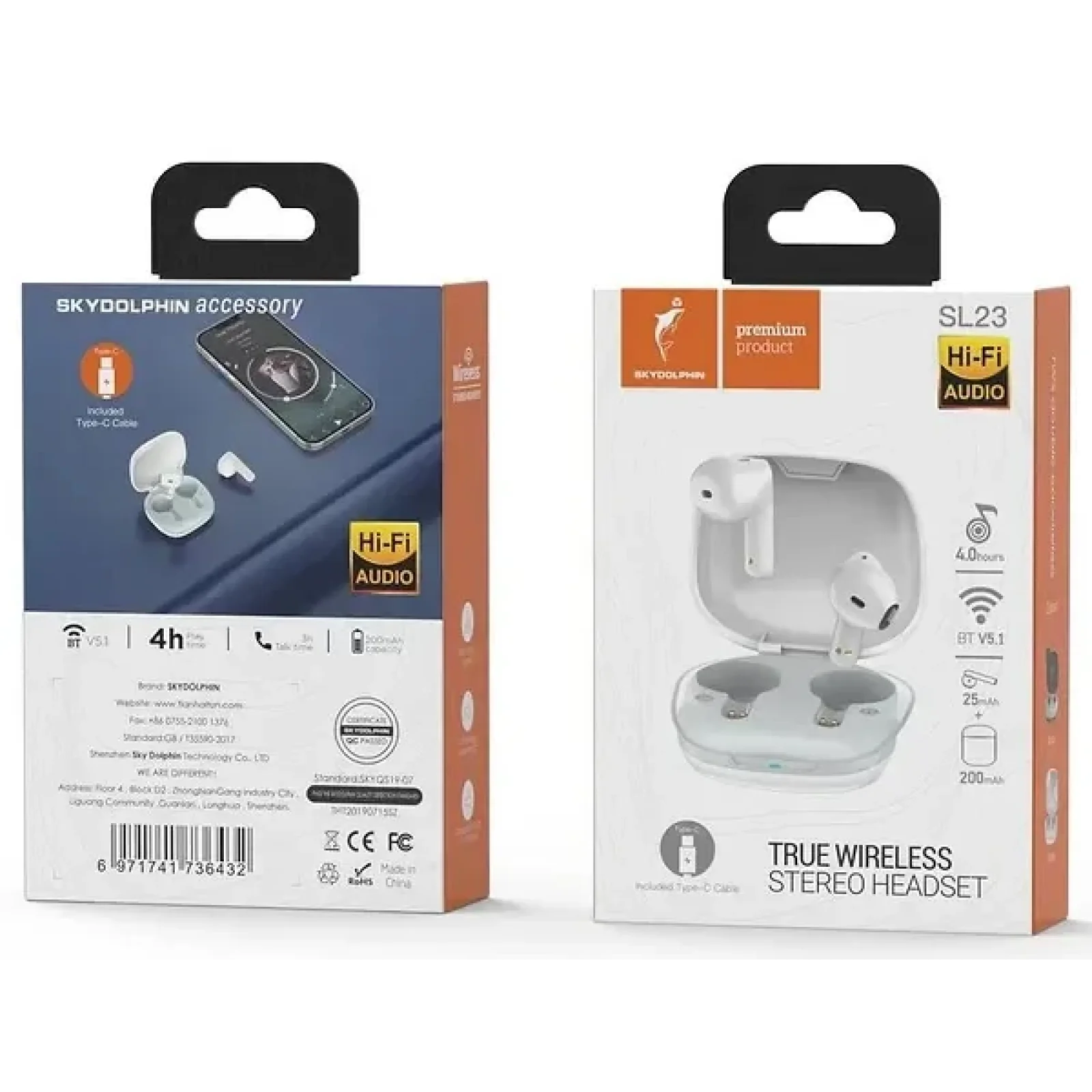 Bluetooth-гарнитура SkyDolphin TWS SL23 White (SDBTE-000181) UA