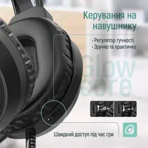 Гарнітура СolorWay GlowCore RGB Black (CW-HPG02BK) UA