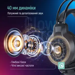 Гарнітура СolorWay GlowCore RGB Black (CW-HPG02BK) UA