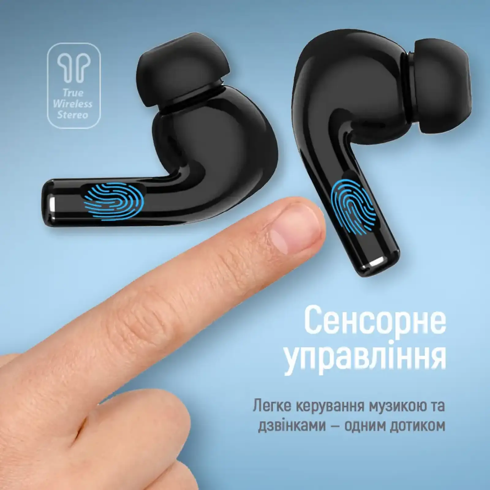 Bluetooth-гарнітура СolorWay Slim TWS-5 Earbuds Black (CW-TWS5BK) UA