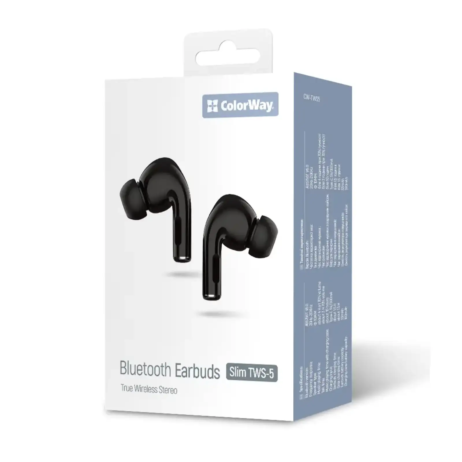 Bluetooth-гарнітура СolorWay Slim TWS-5 Earbuds Black (CW-TWS5BK) UA