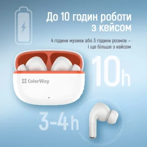 Bluetooth-гарнітура СolorWay Slim TWS-5 Earbuds White (CW-TWS5WT) UA