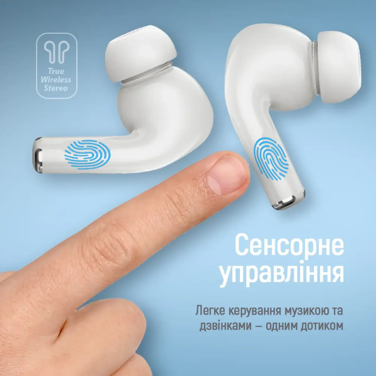 Bluetooth-гарнітура СolorWay Slim TWS-5 Earbuds White (CW-TWS5WT) UA