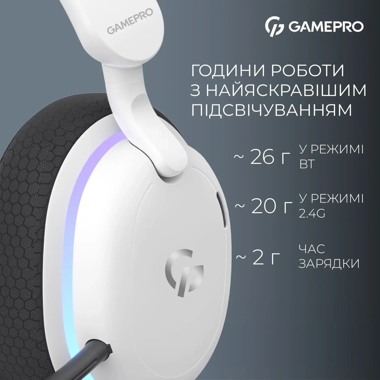 Гарнітура GamePro Asgard Bragi White (HSW250W) UA