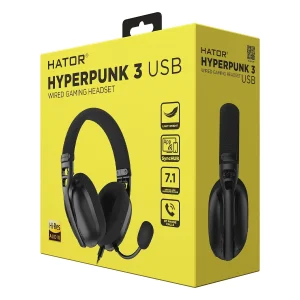 Гарнiтура Hator Hyperpunk 3 USB Black (ESH10) UA