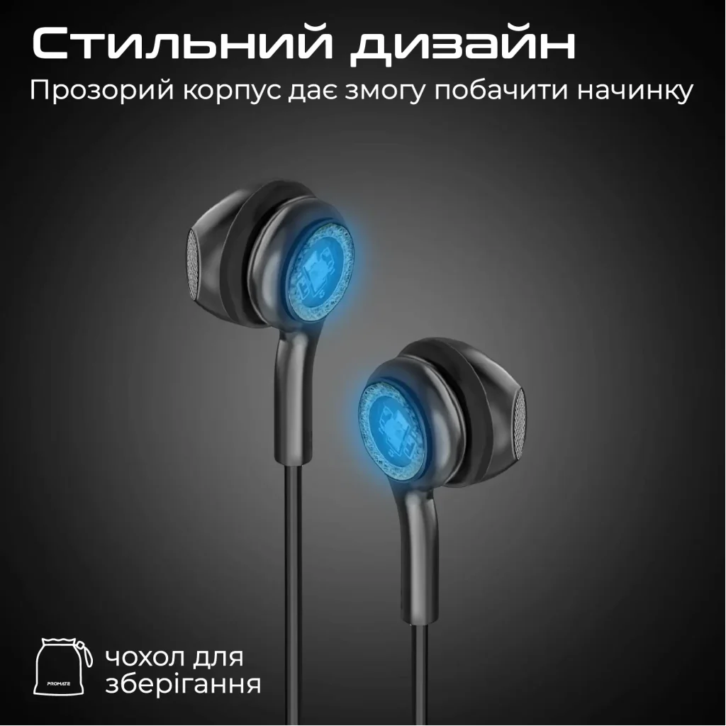 Гарнітура Promate LumiBuds-C Black UA