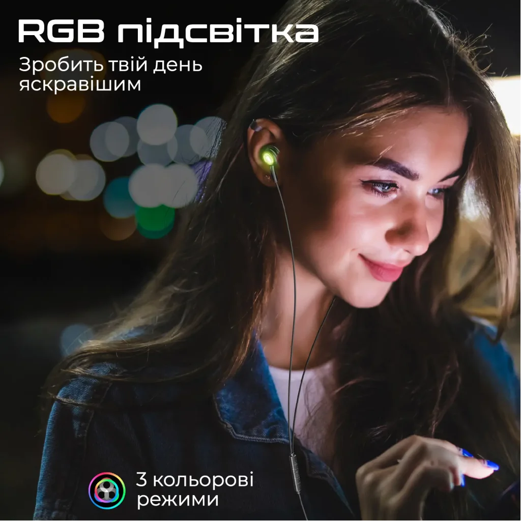 Гарнітура Promate LumiBuds-C Black UA