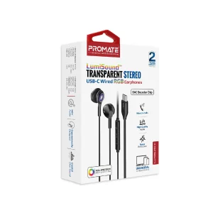 Гарнітура Promate LumiBuds-C Black UA