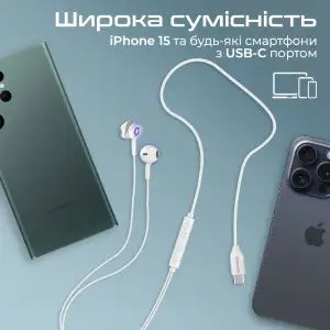Гарнітура Promate LumiBuds-C Silver UA