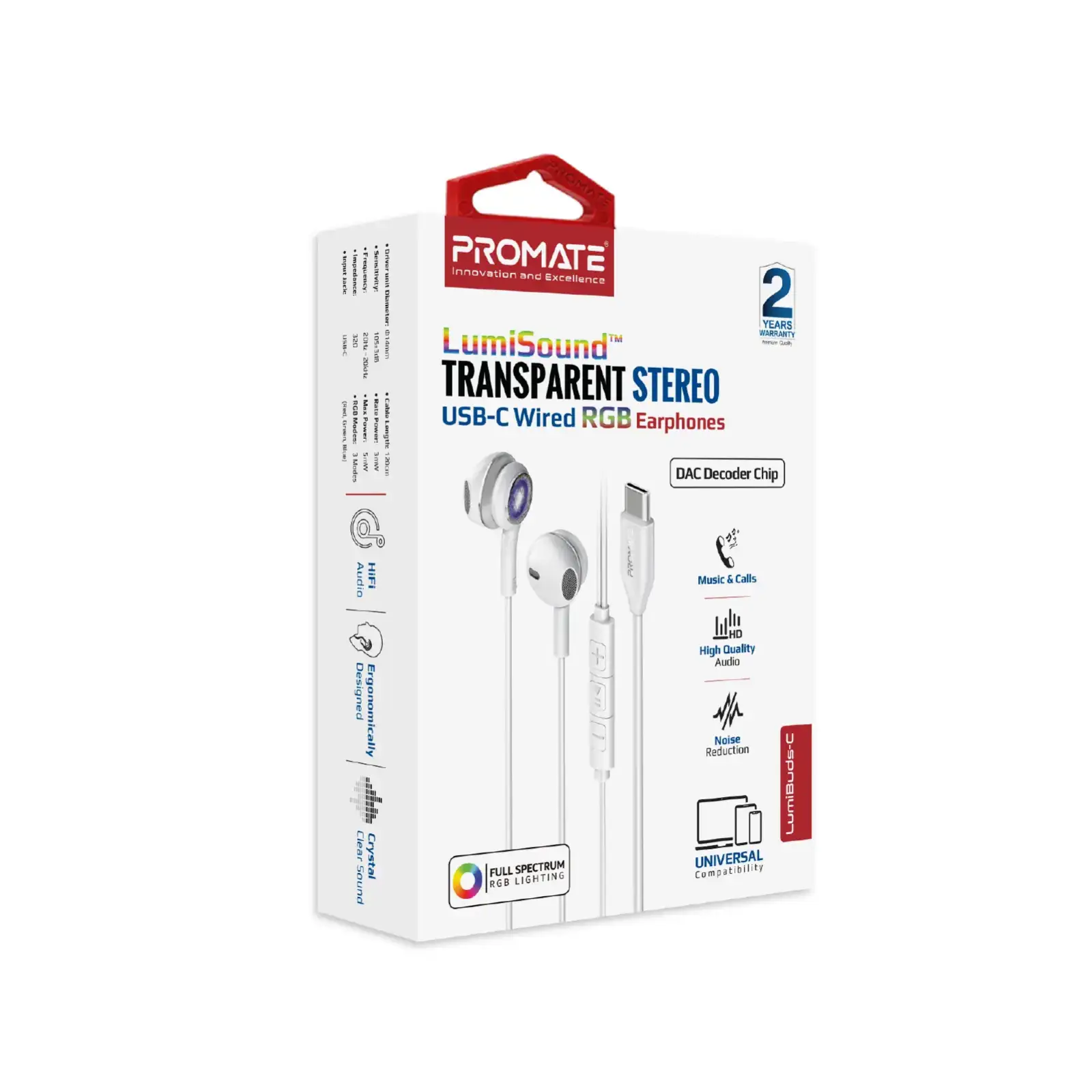 Гарнітура Promate LumiBuds-C Silver UA