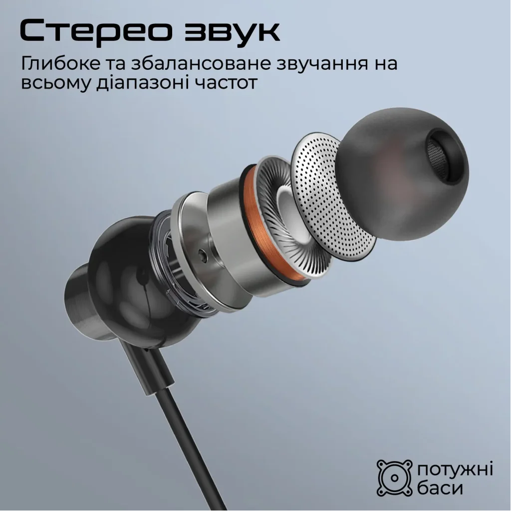 Гарнітура Promate Silken-C Black UA