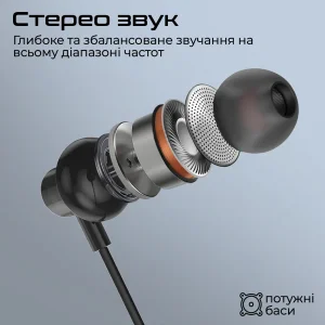Гарнітура Promate Silken-C Black UA