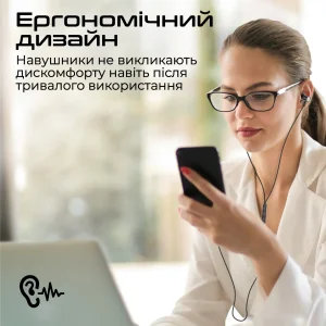 Гарнітура Promate Silken-C Black UA