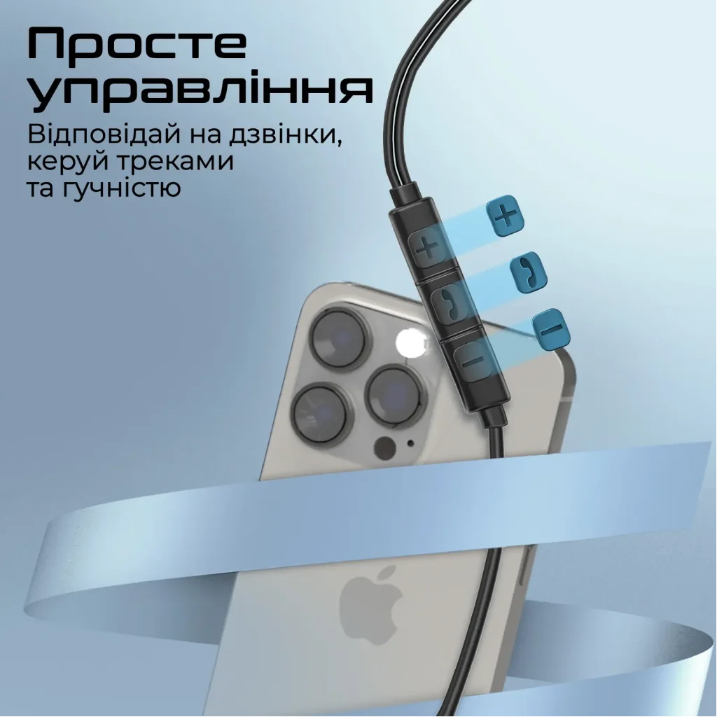 Гарнітура Promate Silken-C Black UA