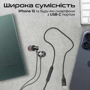 Гарнітура Promate Silken-C Black UA