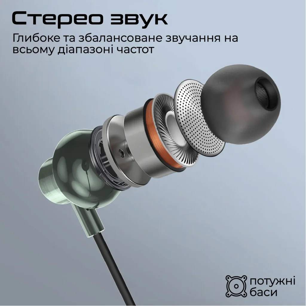 Гарнітура Promate Silken-C Grey UA