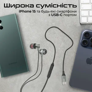 Гарнітура Promate Silken-C Grey UA