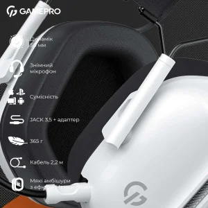 Гарнітура GamePro Genesis Hunter White (HS1350W) UA