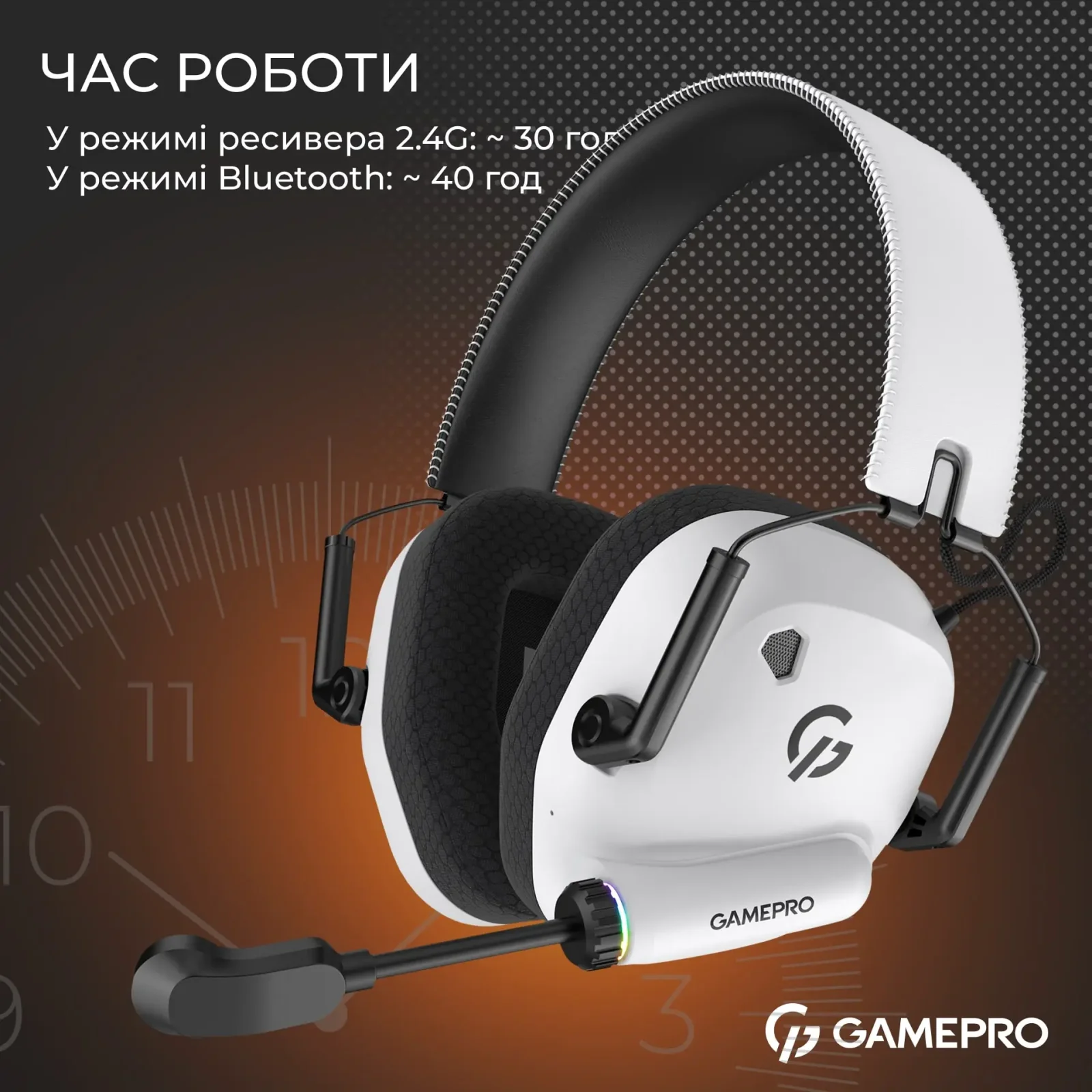 Гарнітура GamePro Genesis Mercury Pro 3-Mode White (HSW120W) UA