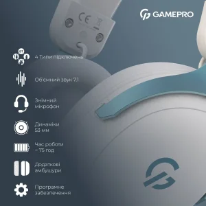 Гарнітура GamePro Asgard Freya Pro White-Blue (HSW201WB) UA