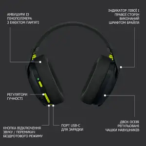 Bluetooth-гарнітура Logitech G435 Wireless Black (981-001050) UA