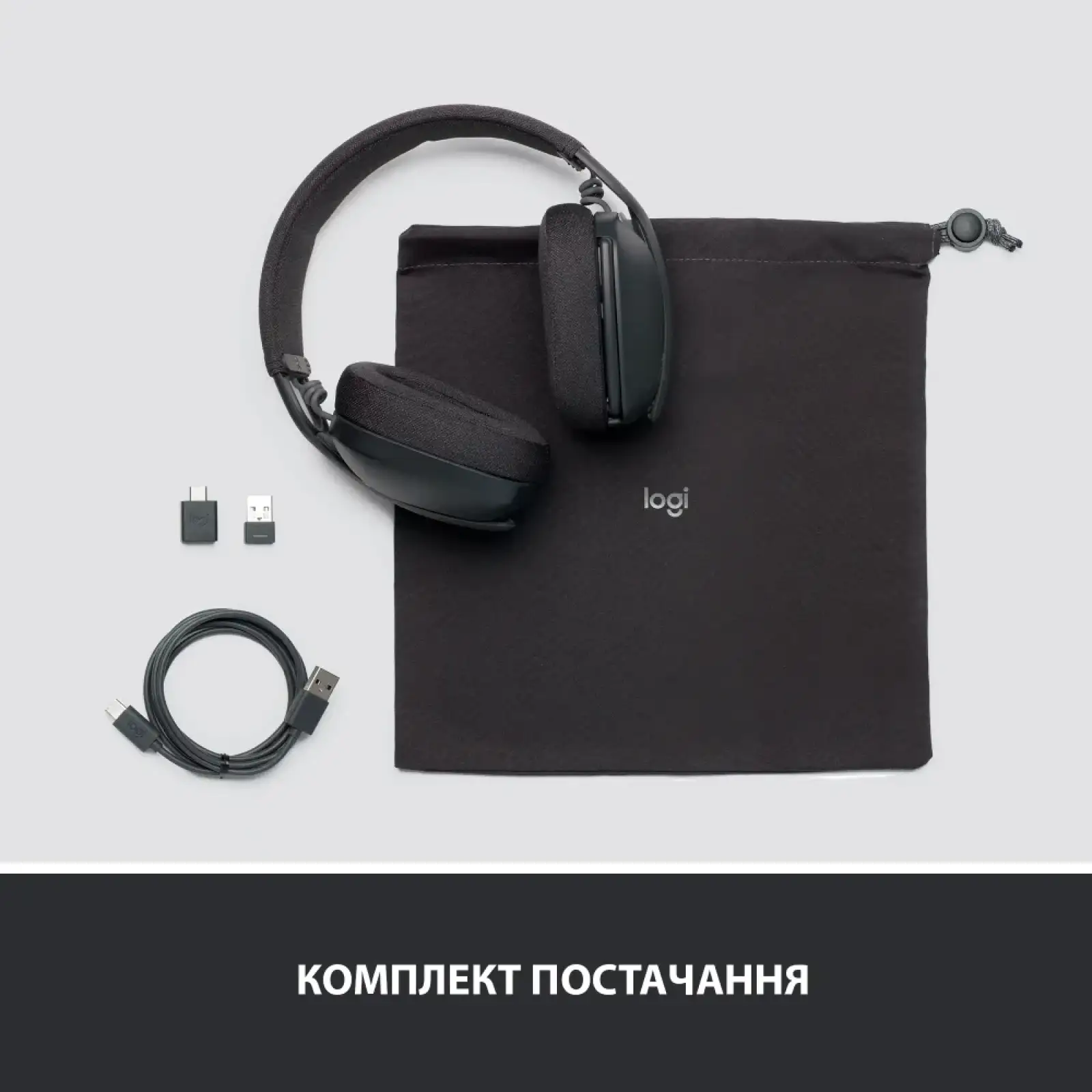 Bluetooth-гарнитура Logitech Zone Vibe 125 Wireless Headphones Graphite (981-001126) UA