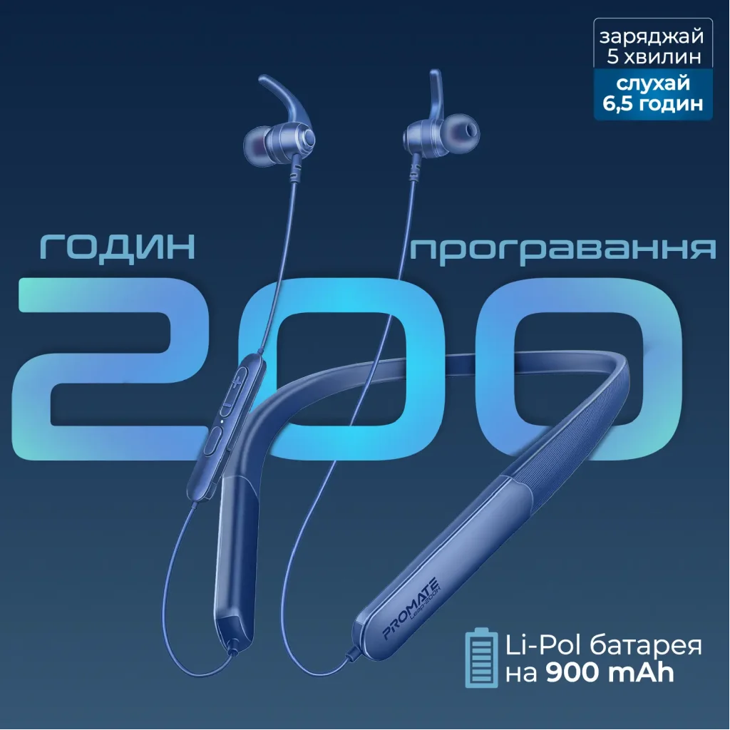 Bluetooth-гарнитура Promate Leap-200H Blue UA