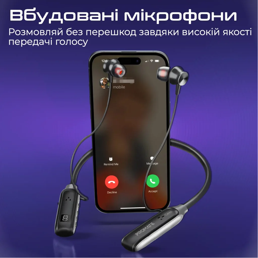 Bluetooth-гарнитура Promate Leap Black UA