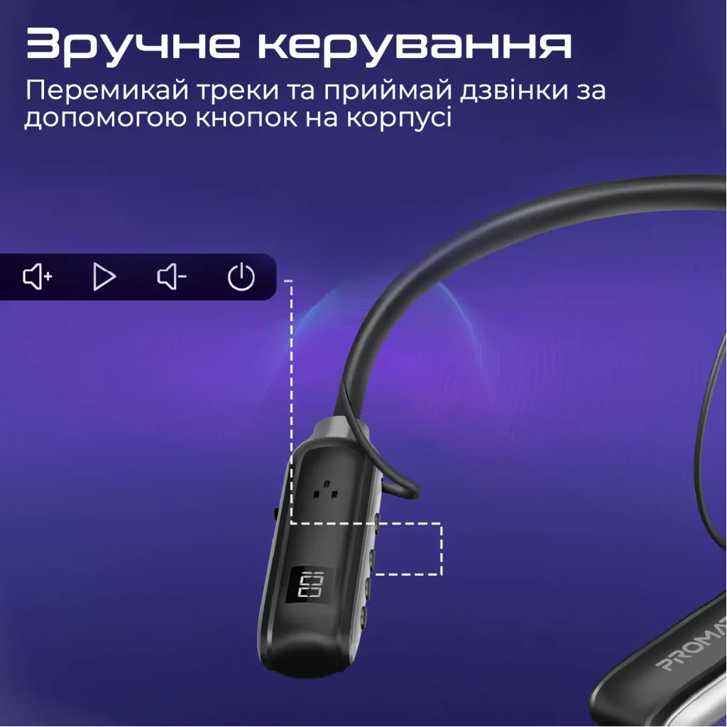 Bluetooth-гарнитура Promate Leap Black UA