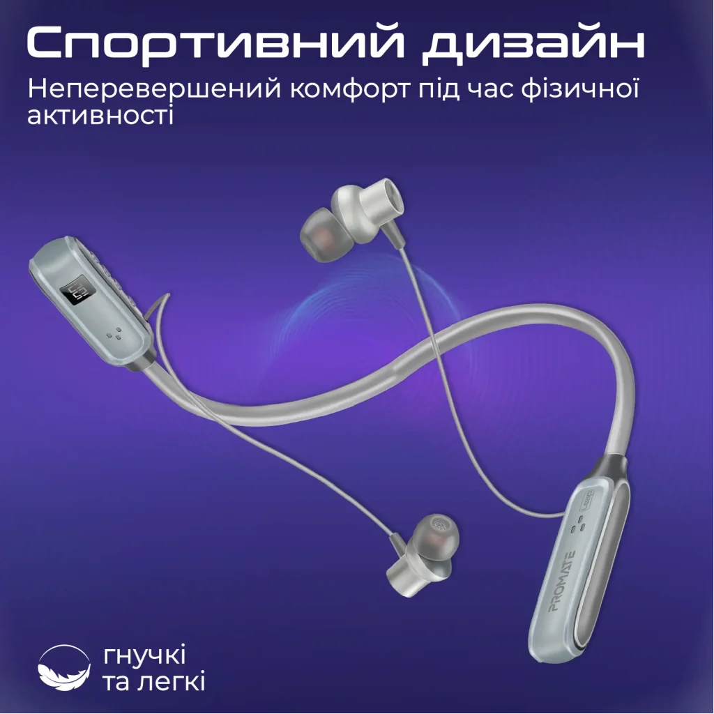 Bluetooth-гарнітура Promate Leap Silver UA
