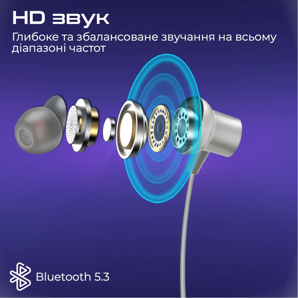 Bluetooth-гарнітура Promate Leap Silver UA