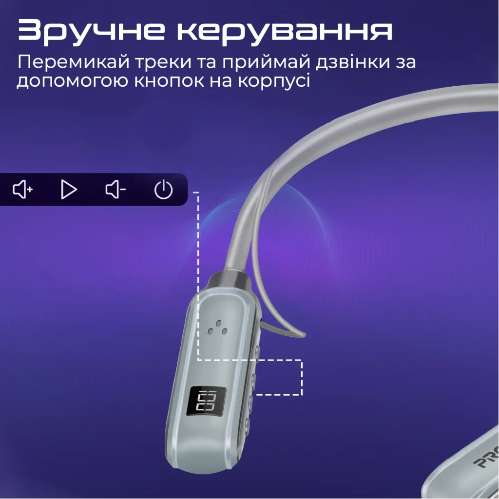Bluetooth-гарнітура Promate Leap Silver UA