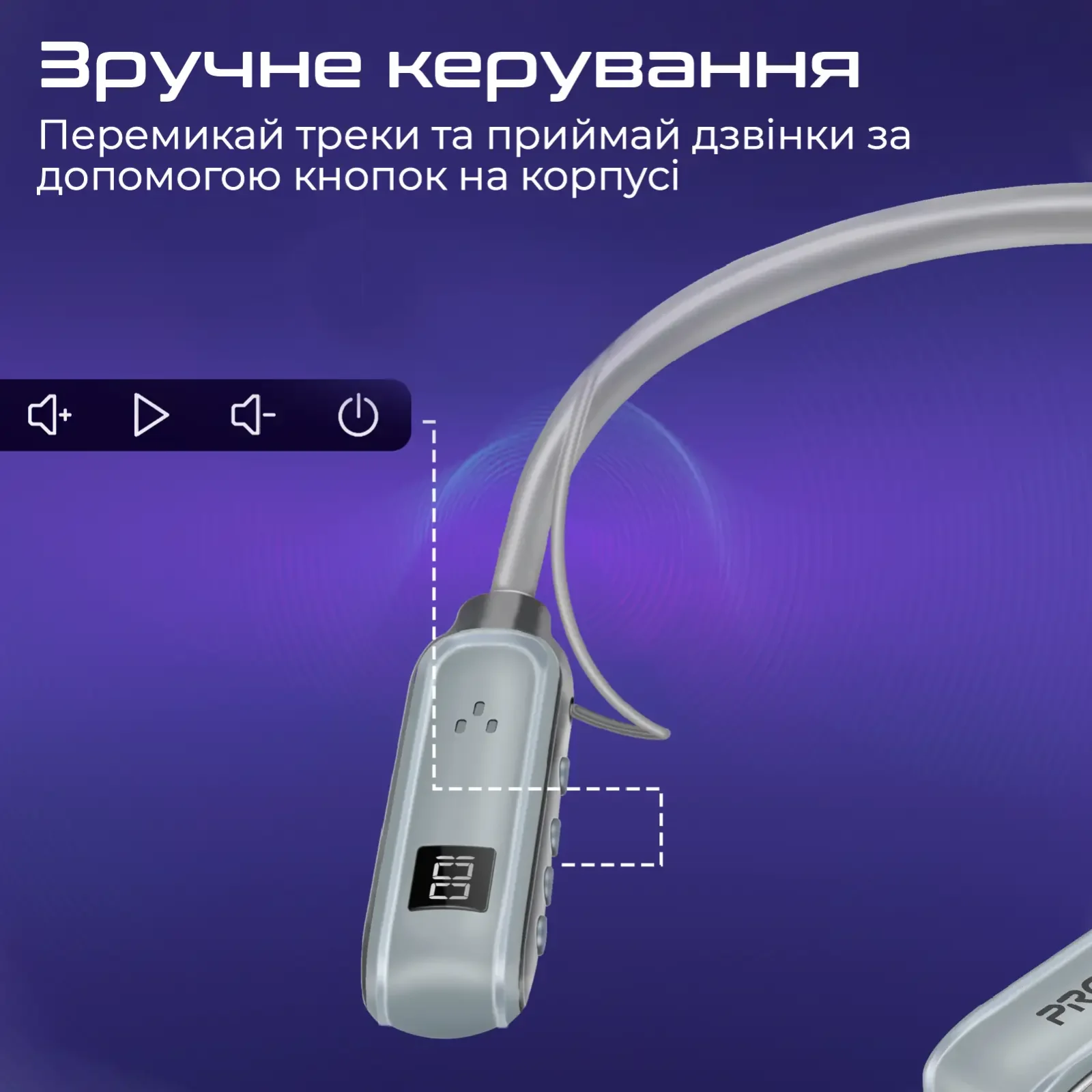 Bluetooth-гарнітура Promate Leap Silver UA