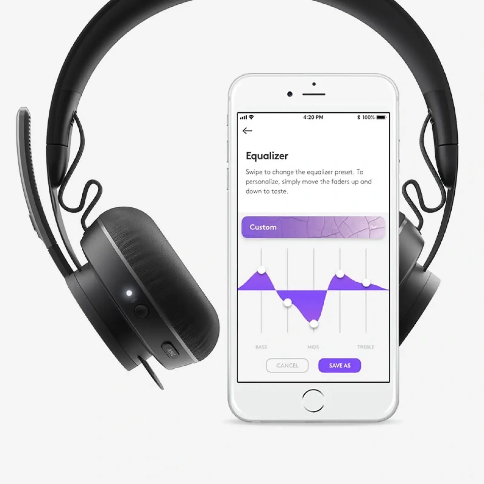 Bluetooth-гарнітура Logitech Zone Wireless Teams (981-000854) UA
