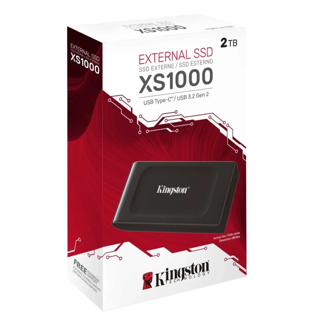 Накопичувач зовнішній SSD Portable USB 1.0ТB Kingston SXS1000 Black (SXS1000/1000G) UA
