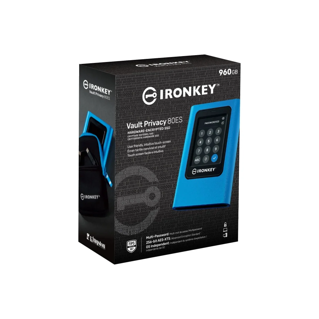Накопичувач зовнішній SSD Portable USB 960GB Kingston IronKey Vault Privacy 80 (IKVP80ES/960G) UA
