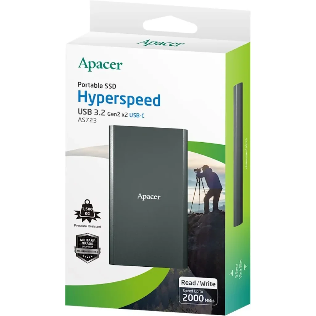 Накопичувач внешний SSD USB 2.0TB Apacer S723B (AP2TBAS723B-1) UA