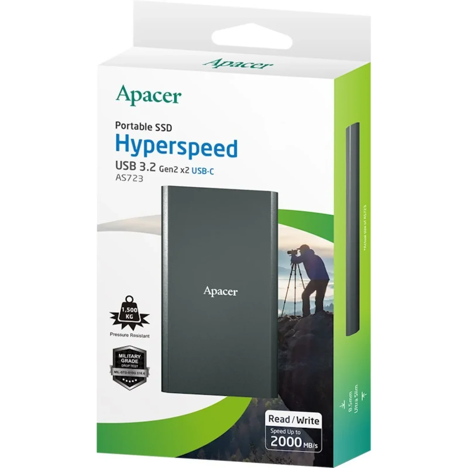 Накопичувач внешний SSD USB 2.0TB Apacer S723B (AP2TBAS723B-1) UA