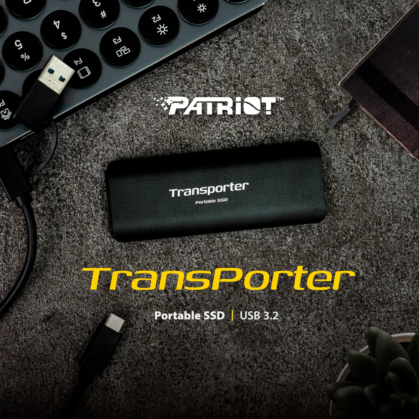 SSD внешний USB 2.0TB Patriot Transporter Black (PTP2TBPEC) UA