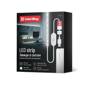 Світлодіодна стрічка ColorWay 3м із живленням від USB холодний білий (CW-LD03) UA