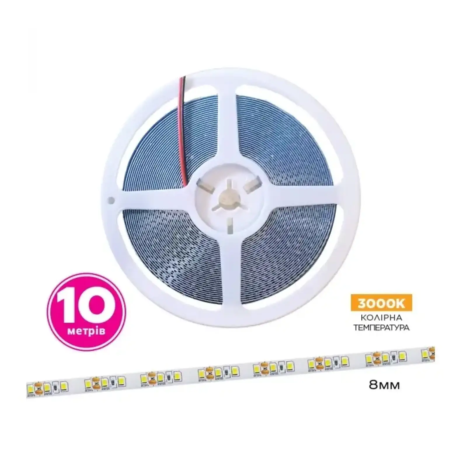 Світлодіодна стрічка ELM 2835 120LED IP20 3000K 10м (19-0009-10) UA