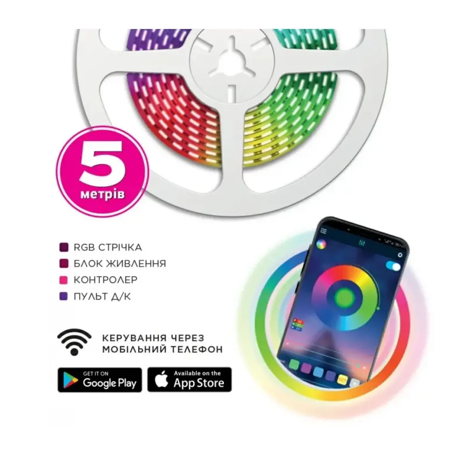 Светодиодная лента ELM 5050 30LED IP20 RGB (19-0015) UA