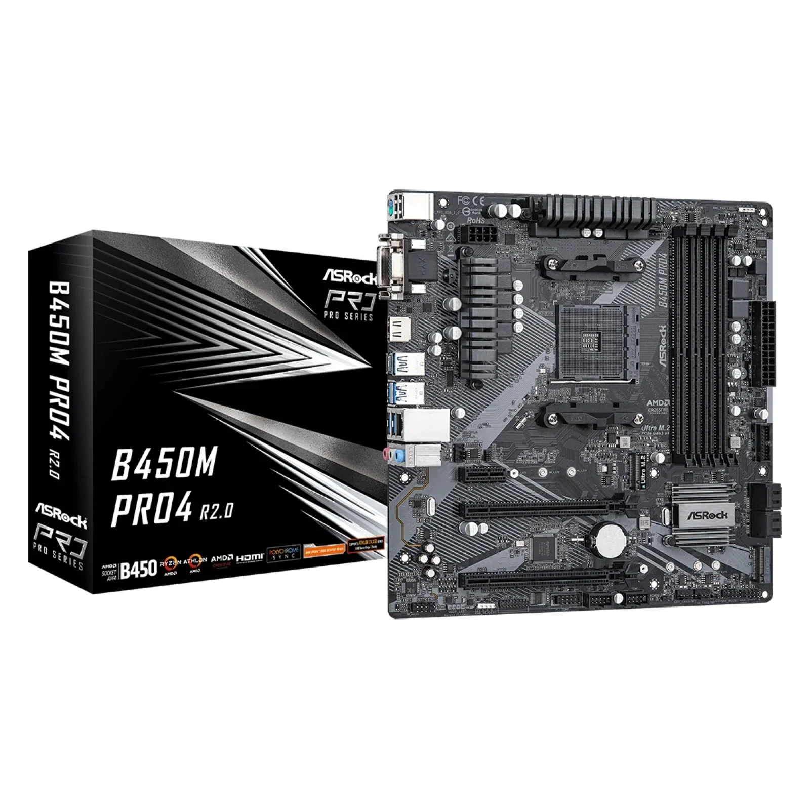 Материнская плата ASRock B450M Pro4 R2.0 Socket AM4 UA