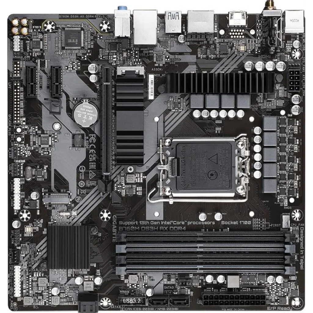 Материнська плата Gigabyte B760M DS3H AX DDR4 Socket 1700 UA