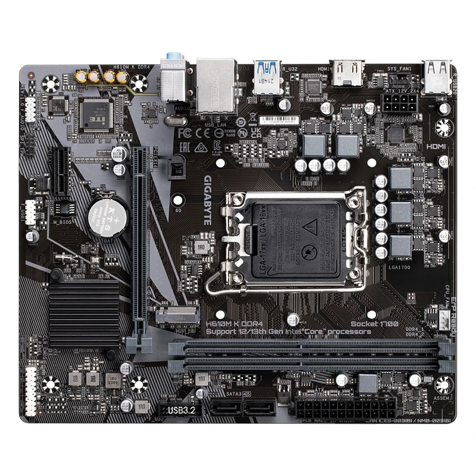 Материнська плата Gigabyte H610M K DDR4 Socket 1700 UA